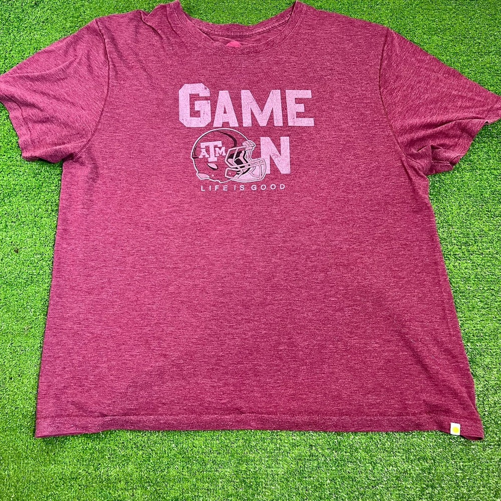 Y2K Texas‎ A&M Shirt XL Aggie Football Helmet Logo Life Is Good EUC Gameday Tee